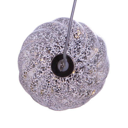 Lighted USB Gold and Silver Glass Ball Ornament - Light Gold