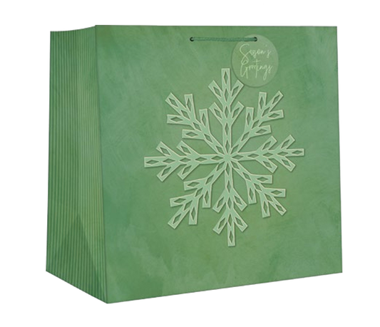 Square Jumbo Gift Bag - Snowflake