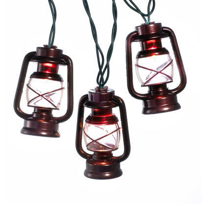 Ul 10-Light Brass Lantern Light Set