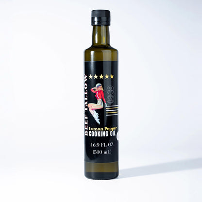 Cooking Oil Trio Bundle | Grass-Fed Beef Tallow & Olive Oil | Original, Rosemary Garlic & Lemon Pepper | Clean High-Heat Cooking from Our Restaurant Kitchen