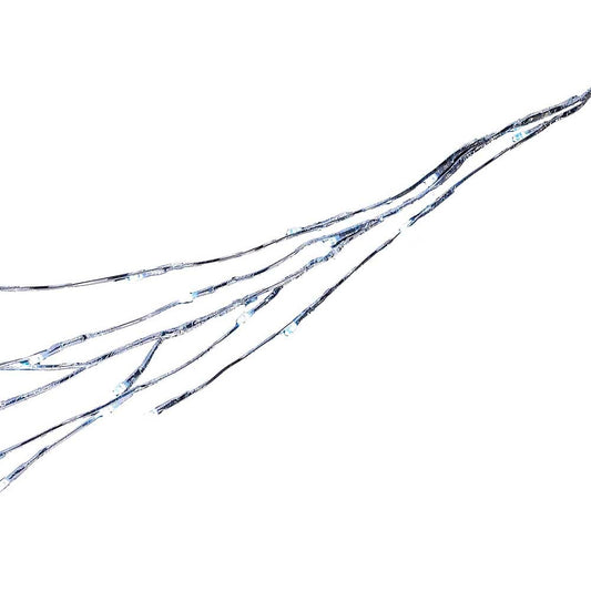 6 Foot Pre-Lit LED Twinkle Silver Branch Garland