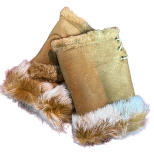 Texting Gloves Fur - Camel