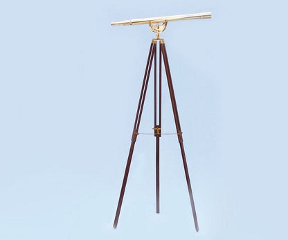 Floor Standing Brass/Leather Anchormaster Telescope 65""