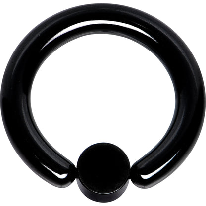 8G 1/2 Clear Gem 5mm Disc Black BCR Captive Ring