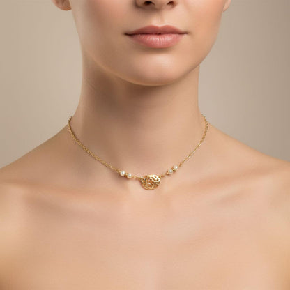 As Seen on Molly Ringwald Gold Filled Pearl Choker Necklace