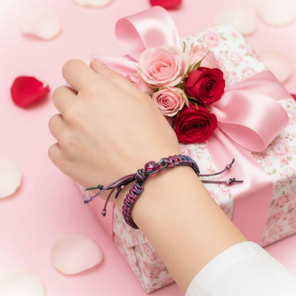 Macrame Tie-Dye Leather Crystal Bracelet