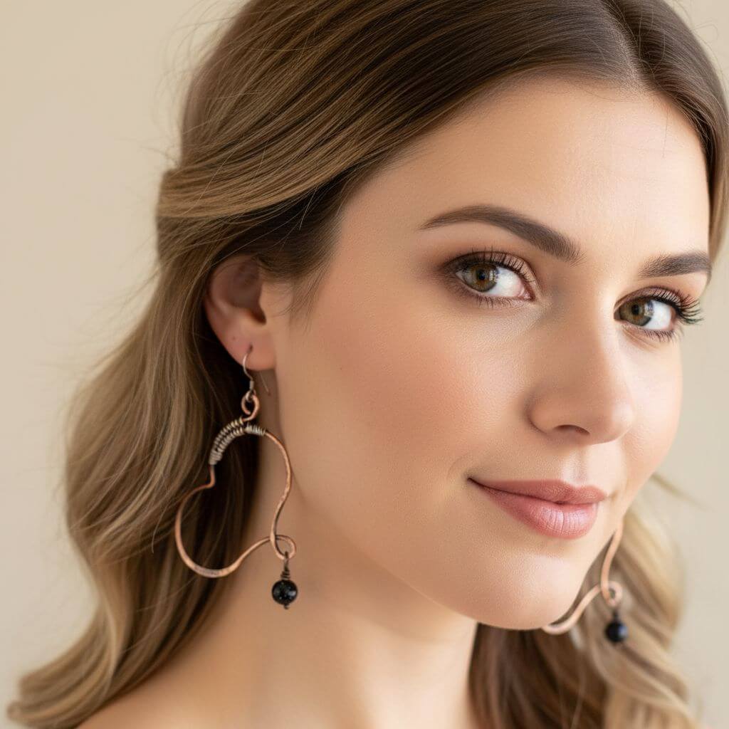 Sculpted Copper Butterfly Wing Abuse Survivor Earrings