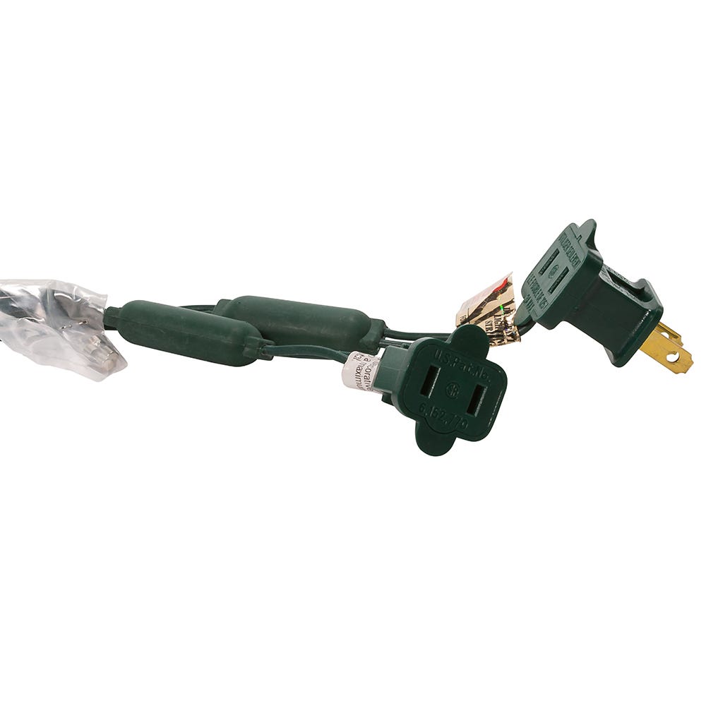 50-Light C3 Diamond Warm White LED Green Wire Light Set
