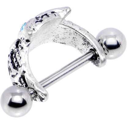16G 1/2 Aqua Gem Eye of the Owl Helix Cuff Cartilage Earring