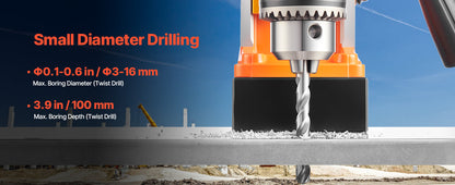 SucceBuy 11PCs Magnetic Drill Motor 1.6 in 1450W Boring Diameter 850RPM Speed 2810 lbf Portable Electric Mag Drill Press