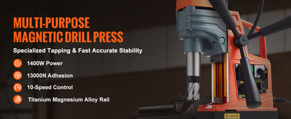 SucceBuy 1300W 1400W 2" Electric Drilling Machine Magnetic Drill Press Boring Diameter Power Drill 810 PRM Drill