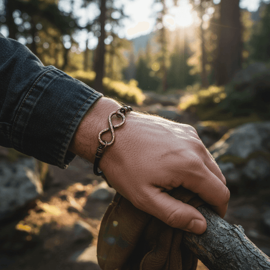 Masculine Sturdy Copper Swivel Infinity Bracelet