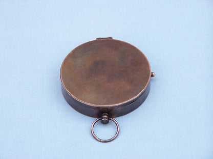 Antique Copper Gentlemen's Compass With Rosewood Box 4""