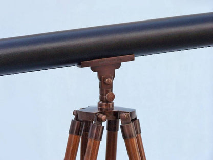 Floor Standing Bronzed With Leather Harbor Master Telescope 60""