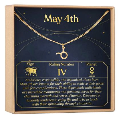 May 4th Taurus Necklace