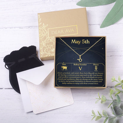 May 5th Taurus Necklace
