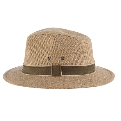 Dorfman Pacific Onshore - Hemp Straw Outback Fedora Hat