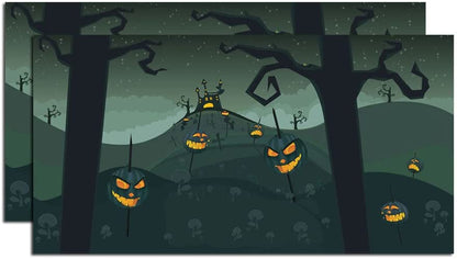 Halloween Spooky Pumpkins Backdrop - 20 Inch - Set Of 2