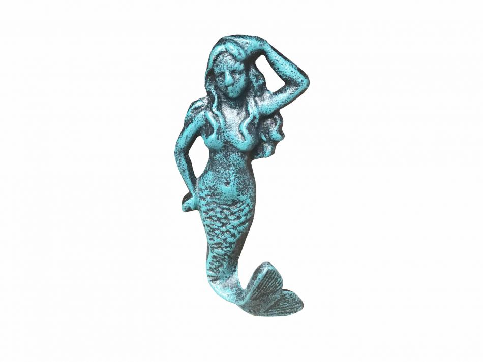 Seaworn Blue Cast Iron Mermaid Hook 6""