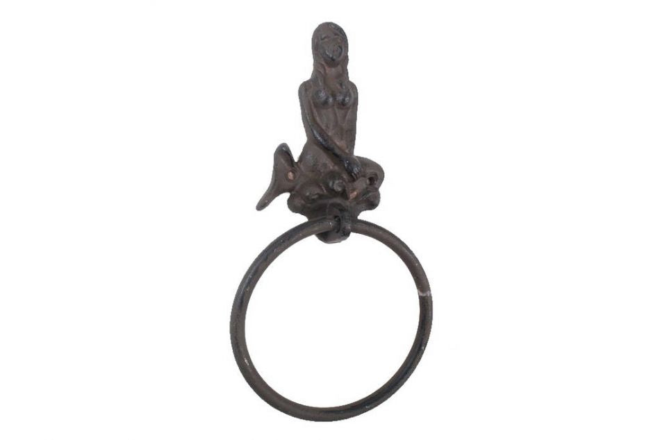 Cast Iron Mermaid Towel Holder 8.5""