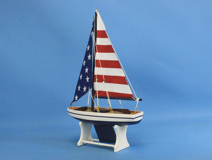 Wooden It Floats 12"" - USA Floating Sailboat Model