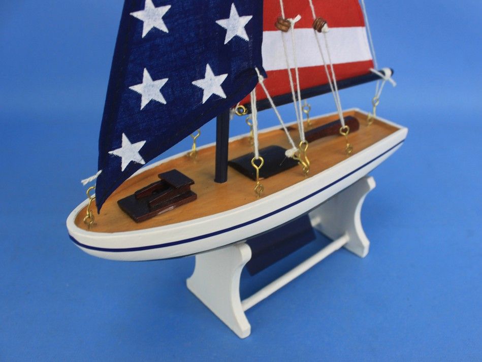 Wooden It Floats 12"" - USA Floating Sailboat Model