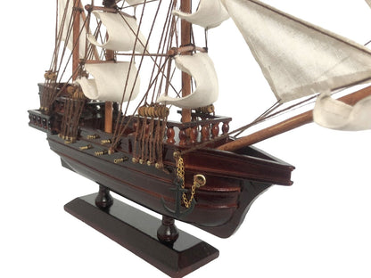 Wooden Captain Kidd's Adventure Galley White Sails Pirate Ship Model 20""