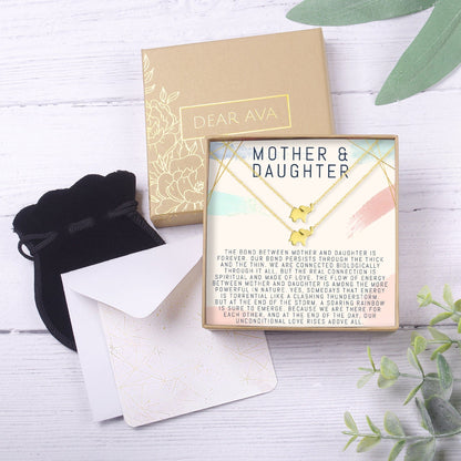 Mother & Daughter Elephant Necklace Set