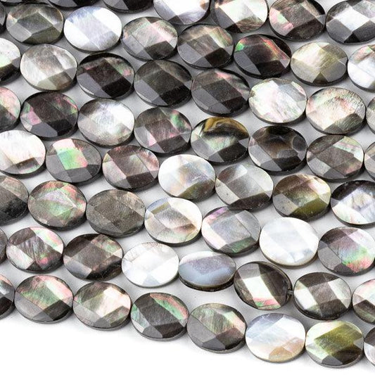 Mother of Pearl Faceted Oval 8x10mm