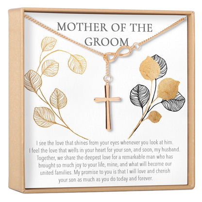 Mother of the Groom Infinity Cross  Necklace