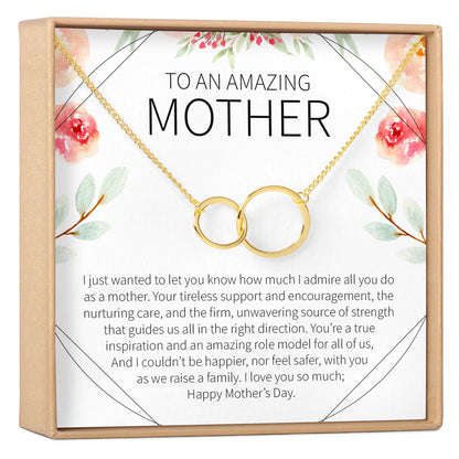 Mother's Day Gift From Husband Double Circles Necklace