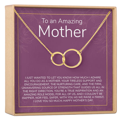 Mother's Day Gift From Husband Double Circles Necklace