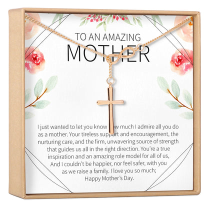 Mother's Day Gift From Husband Infinity Cross Necklace