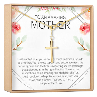 Mother's Day Gift From Husband Infinity Cross Necklace