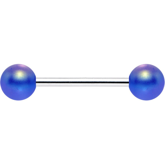 Matte Iridescent Blue 6mm Acrylic Ball Barbell Tongue Ring
