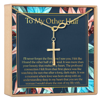 My Other Half Infinity Cross Necklace