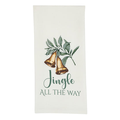 Jingle All The Way Embroidered Dishtowel