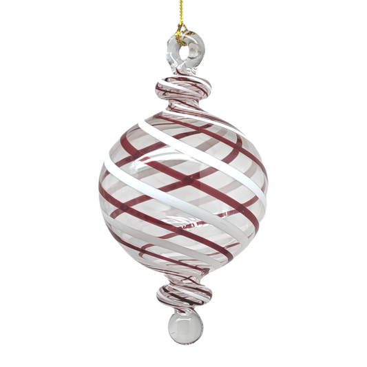 Peppermint Striped Ball Glass Ornament