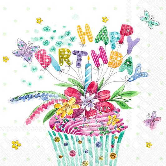 Birthday Cupcake - Cocktail Napkin