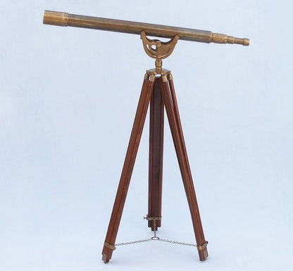 Floor Standing Antique Brass Anchormaster Telescope 65""
