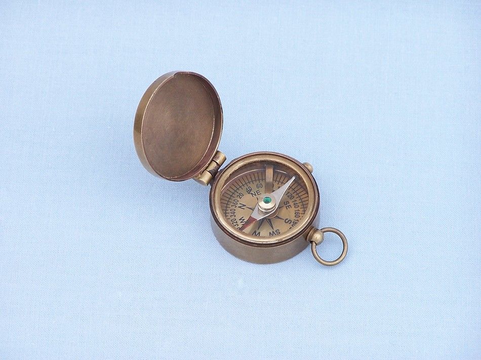 Antique Brass Magellan Compass 2""