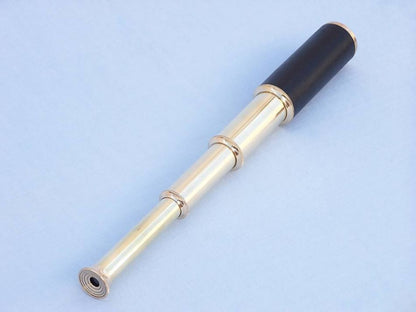 Deluxe Class Captain's Brass - Leather Spyglass Telescope 15"" w/ Rosewood Box