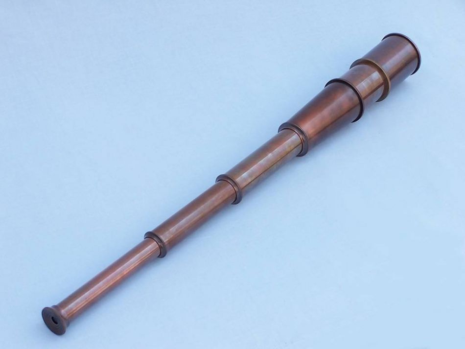 Deluxe Class Admiral's Antique Copper Spyglass Telescope With Rosewood Box 27""