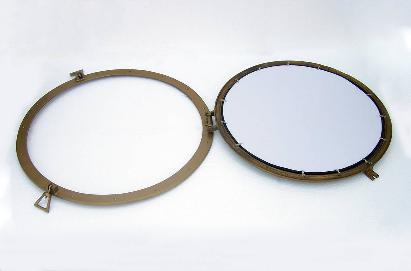 Deluxe Class Antique Brass Decorative Ship Porthole Mirror 30""