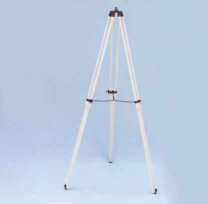 Floor Standing Antique Copper with White Leather Harbor Master Telescope 50""