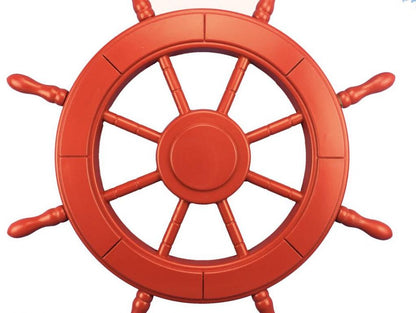 Red Decorative Ship Wheel 24""