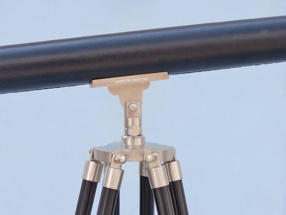 Floor Standing Brushed Nickel With Leather Harbor Master Telescope 60""