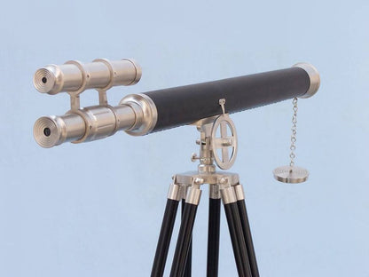 Floor Standing Brushed Nickel With Leather Griffith Astro Telescope 65""