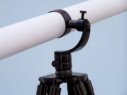 Floor Standing Oil-Rubbed Bronze-White Leather With Black Stand Galileo Telescope 65""