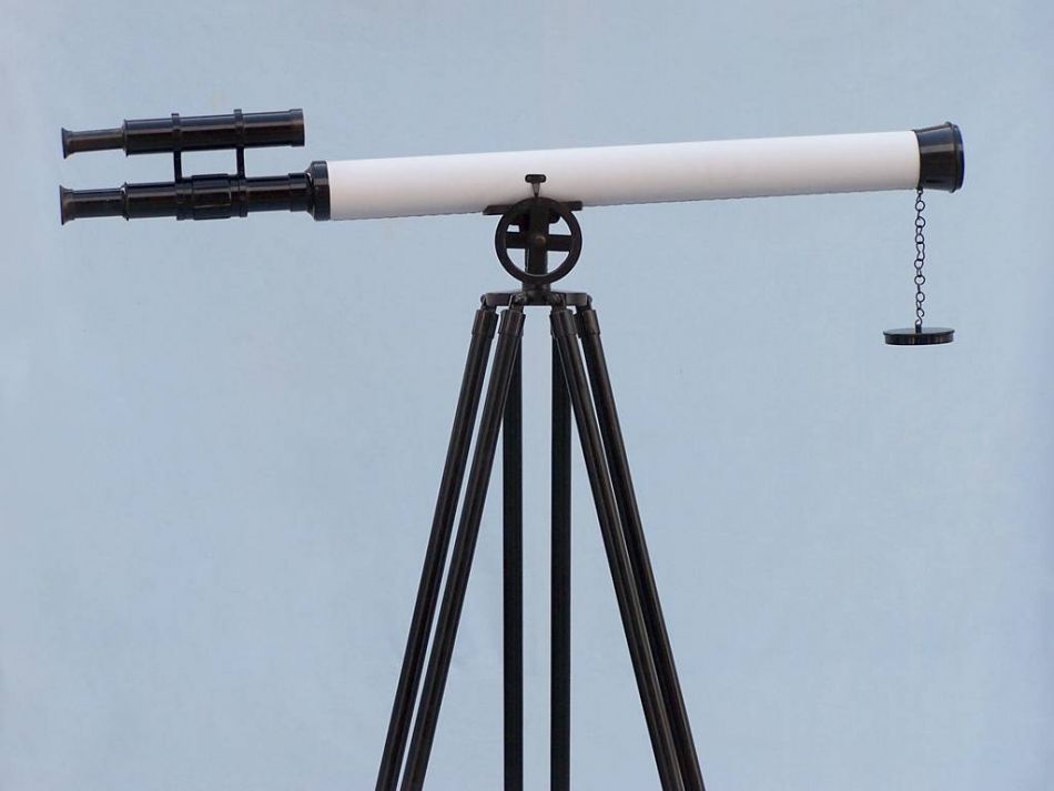 Floor Standing Oil-Rubbed Bronze-White Leather With Black Stand Griffith Astro Telescope 65""